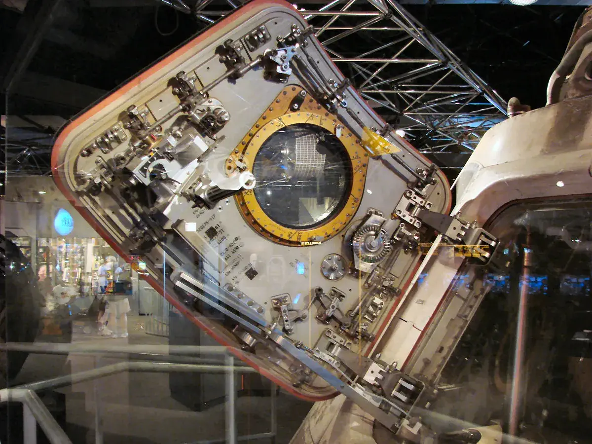 The inside hatch of a command module