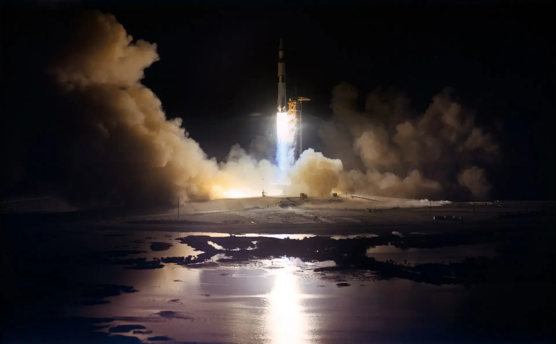 The night launch of the Apollo 17 Rocket